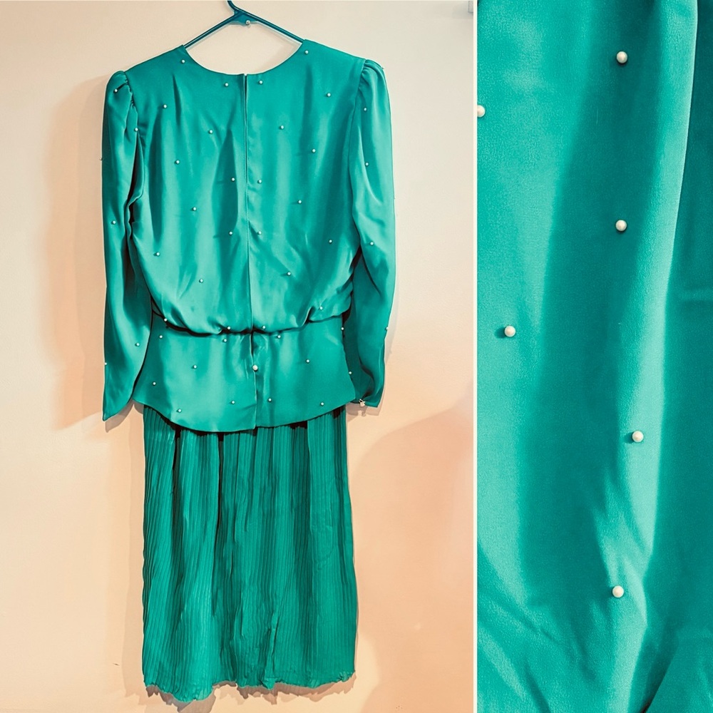 Vintage 1980s Semi-Formal Pearl Detail Dress - Picture 5 of 8